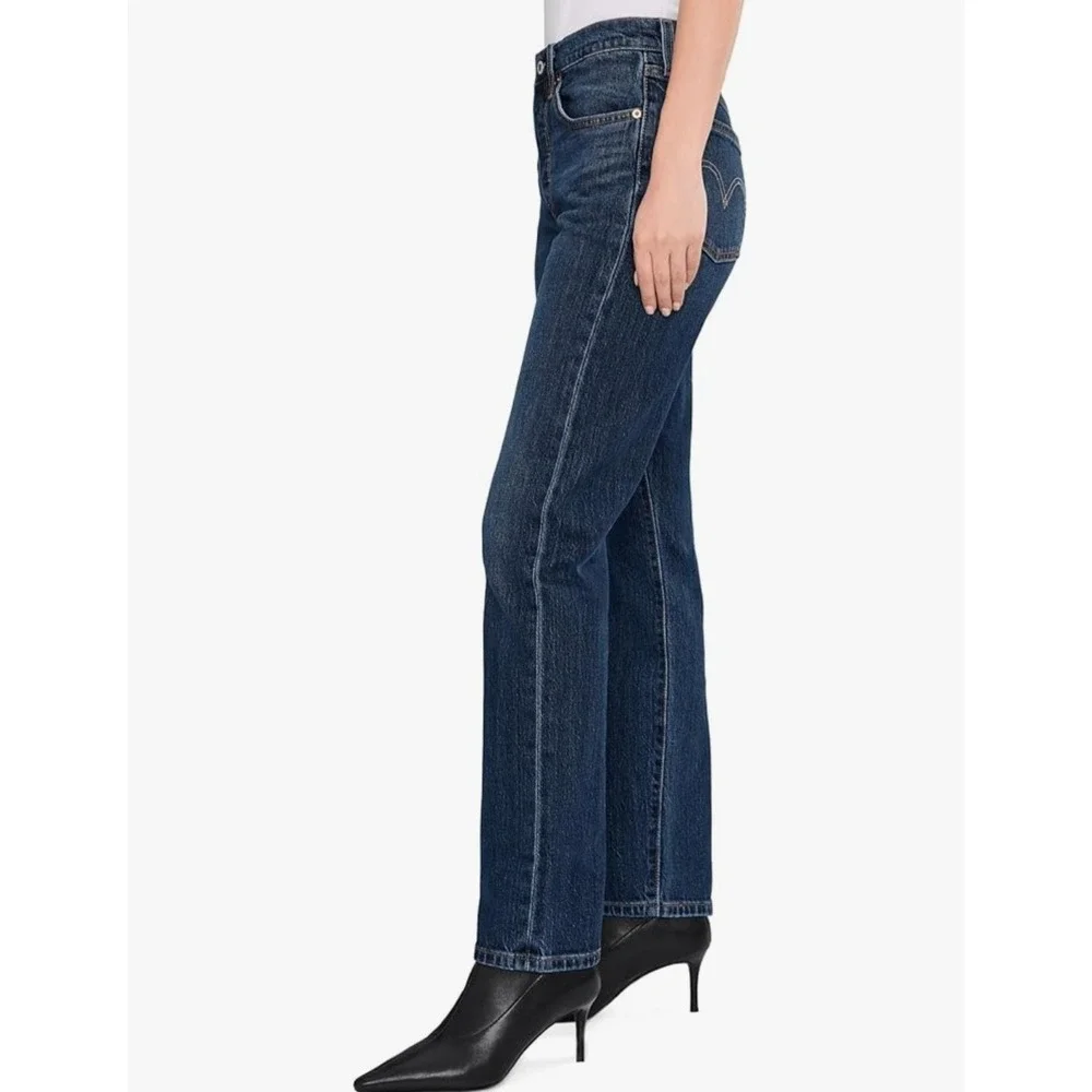 Levis 501 Original Fit Jeans Womens 25x30 Dark Wash Straight Leg 12501-0554